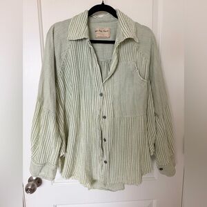 Free People Linen Blend Button Up Tunic